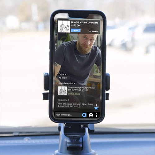 Livestream event shopping on a mobile phone