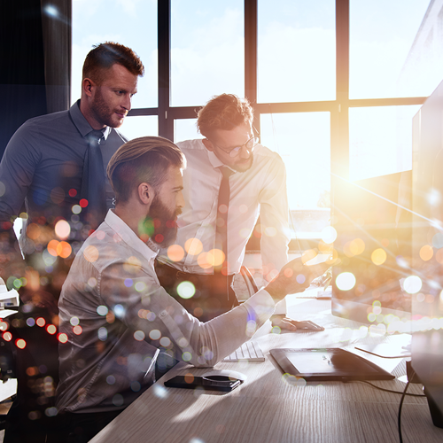 Startup team planning business growth